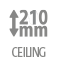 • Minimum height for technical ceiling 210 mm.