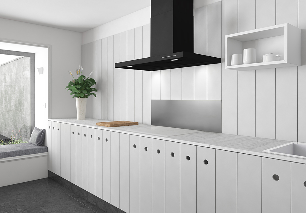 Campana Extractora de Cocina de Pared White y Black