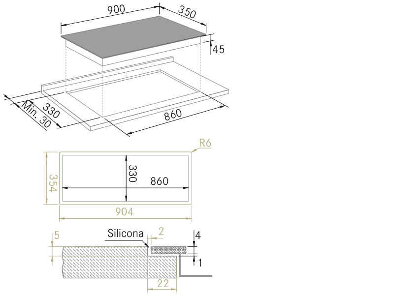 Hobs - G5 - 900 Bridge - Technical design
