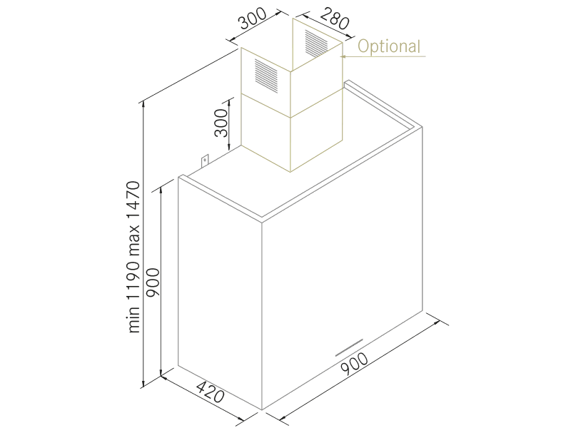 Range Hoods - Square - Technical design