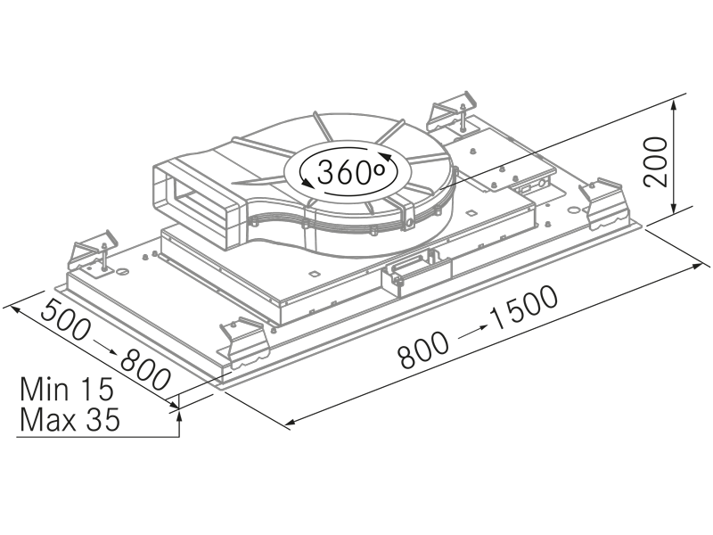Range Hoods - SCL SP 360 Inox - Technical design