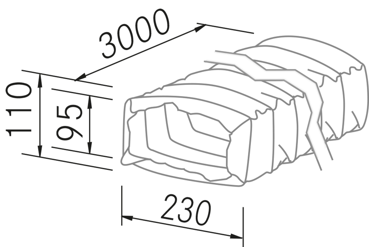 Range Hoods - Tubo flexible plano 3m. - Technical design