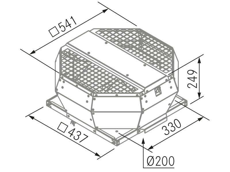 Range Hoods - Motor Tejado - TJ2000EC - Technical design