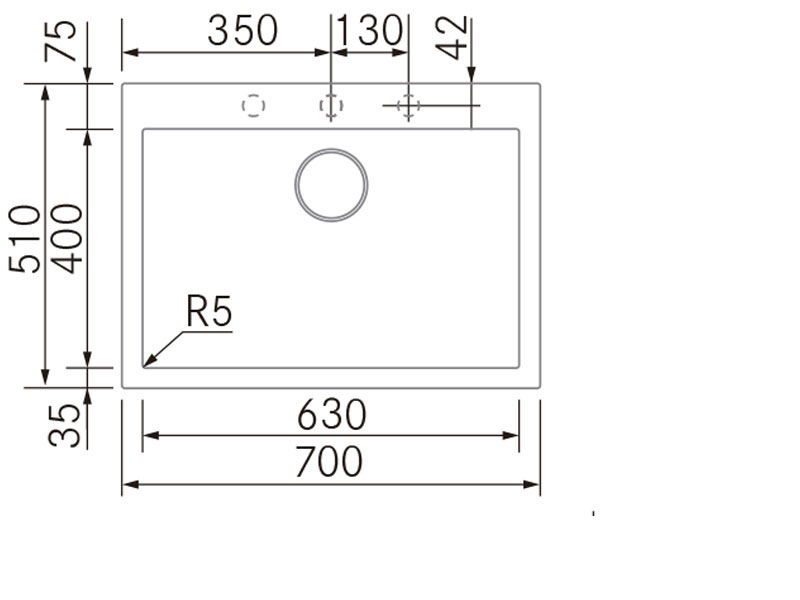 Sinks - Dune 60 S - Technical design