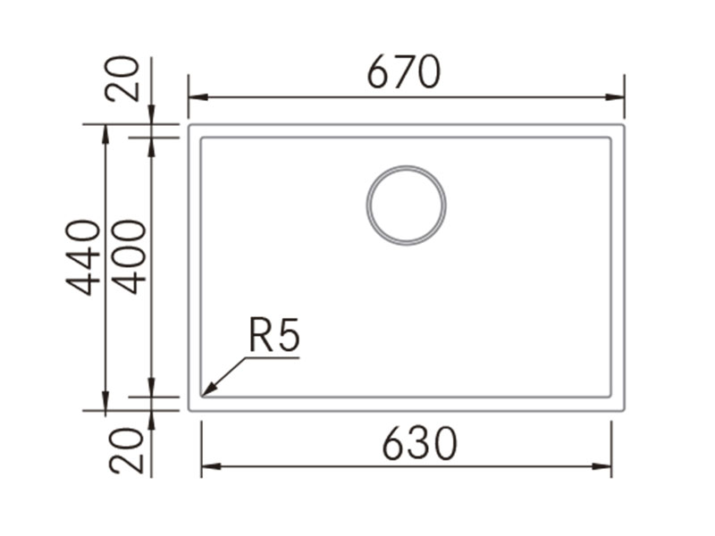 Sinks - Dune 60 - Technical design
